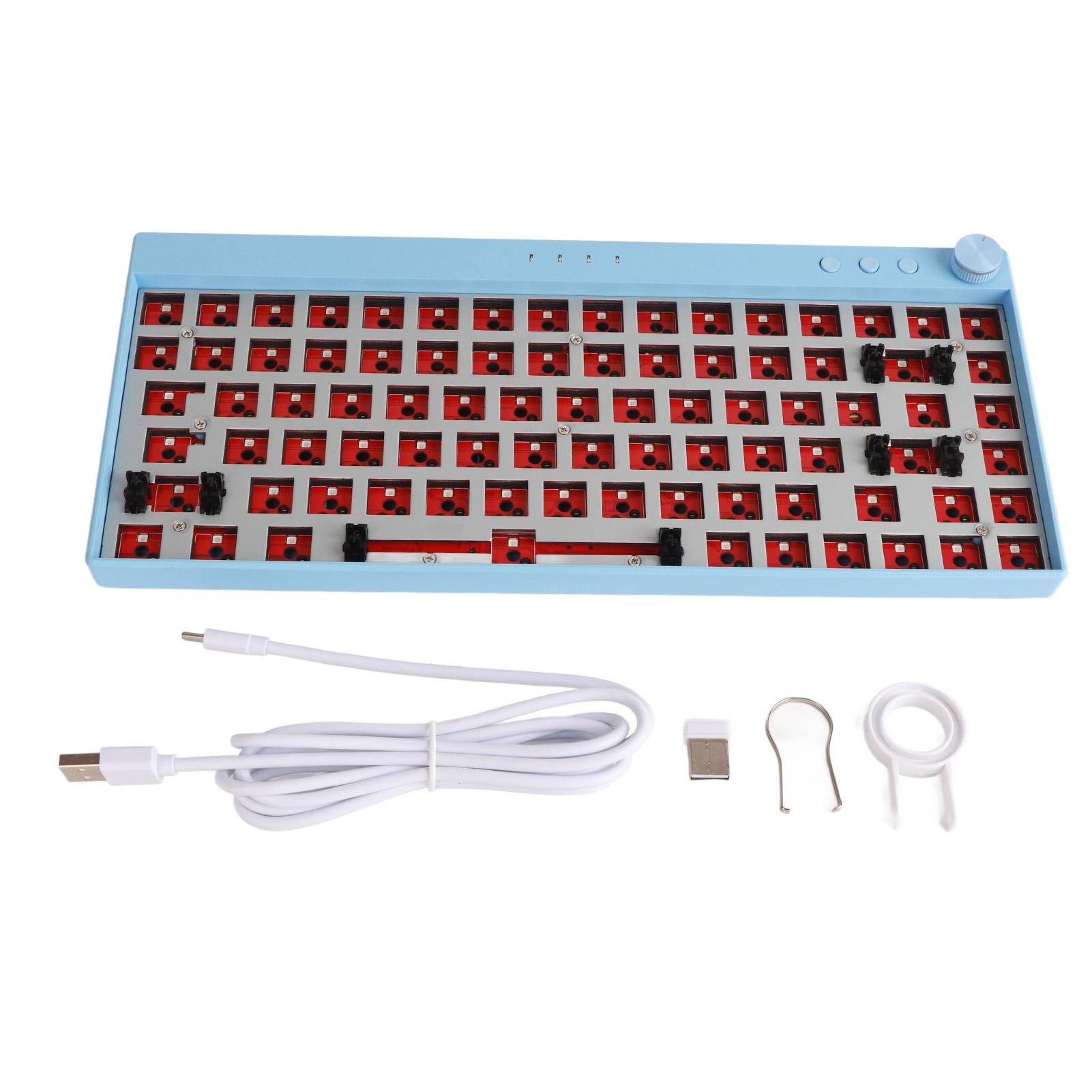 

Комплект механической клавиатуры 84 клавиши DIY RGB подсветка горячая замена беспроводной 2.4G BT 3.0 5.0 Type C проводной синий