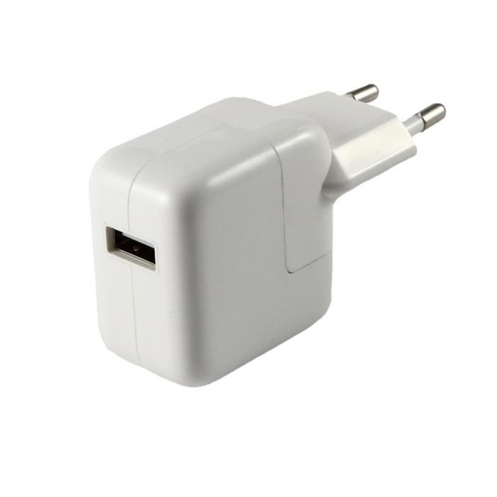 Mains Charger - Phonillico® - 12W - Compatible with iPad 2017-2018 - White - Wall Plug