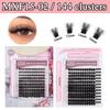 144 Stück 5D Cluster Wimpern Kit Gemischt 10-16mm D-Schwung Flauschiges DIY Wimpernverlängerungs-Set mit Kleber, Versiegelung und Pinzette
