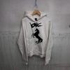 Vintage Horse Flag Print Zip-Up Hoodie Loose Fit Streetwear Women