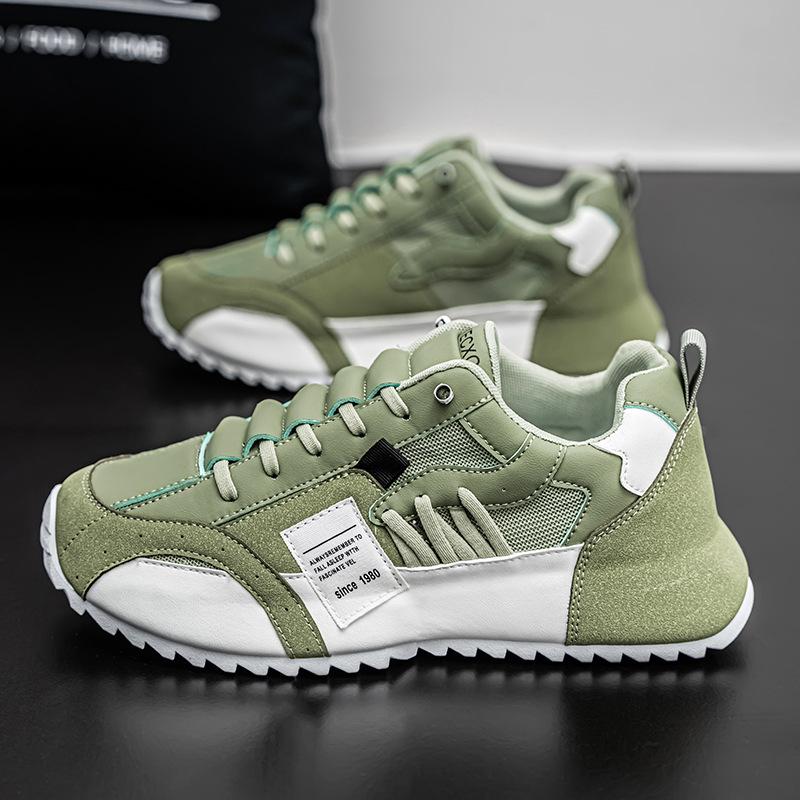 

Новые мужские спортивные туфли большого размера 47 48, удобные дышащие повседневные туфли на шнуровке, туфли с круглым носком, кроссовки для мужчин, теннис 48 зелёный