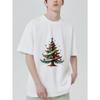 Christmas Tree T Shirt Black Christmas Tree with Peace and Love Text Holiday Seasonal Wear