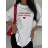 T-shirt Oversize en Coton à Imprimé Cœur