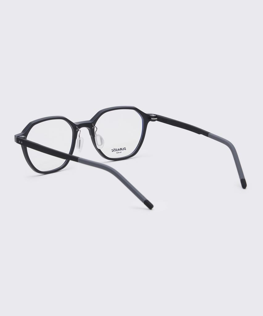 Alloaiweeo [Durastic] Drg5601 0909M Square Panto Silicone Eyeglass Frame Black Blue Light Lens Selection