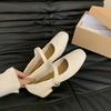 French evening breeze light mouth single shoes women's middle heel 2025 spring Korean version retro gentle temperament fairy thick heel Mary Jane