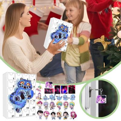 Calendário do Advento Caçadores de Demônios 2025 Calendário de Contagem Regressiva para o Natal de 24 Dias com 24 Presentes Chaveiro para Crianças Adultos Adolescentes
