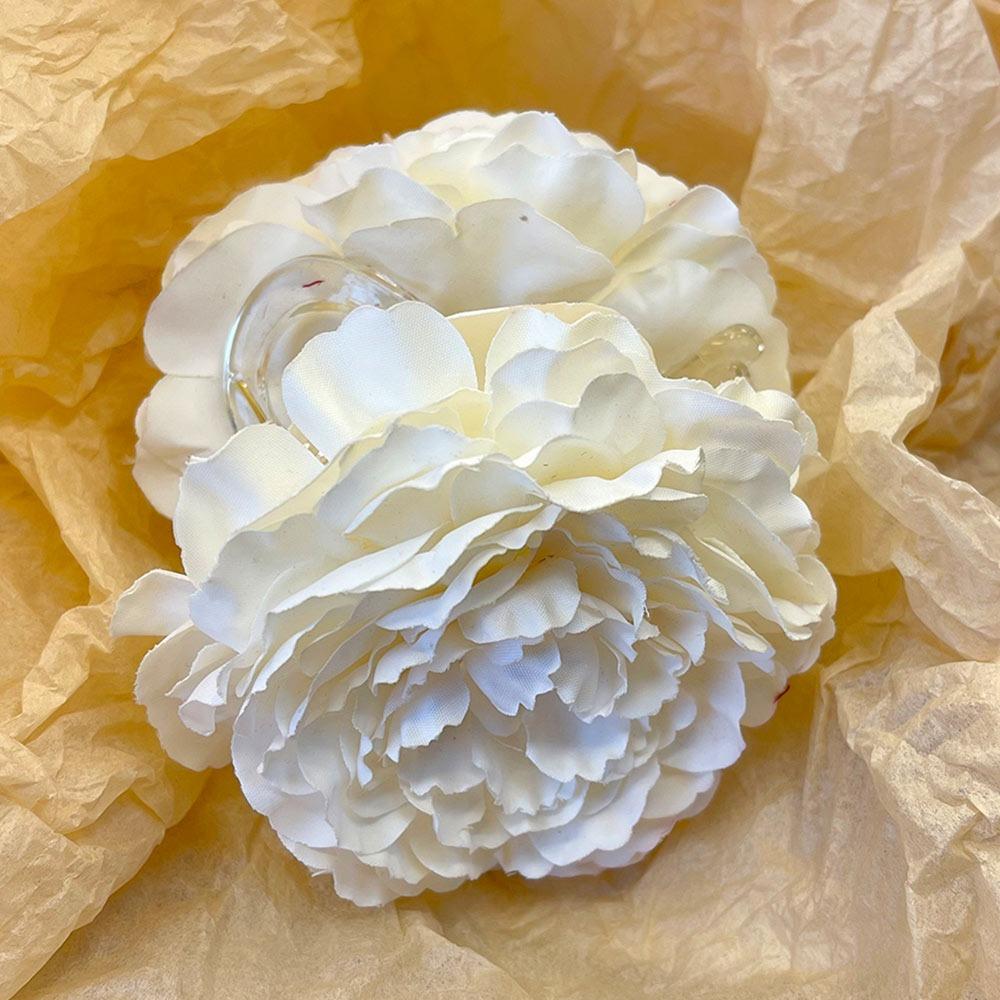 French Elegant Peony Flower Hair Claw Beautiful Simulation Flowers Hair Claw Clip Chic Summer Beach Headpiece for Women Girls
