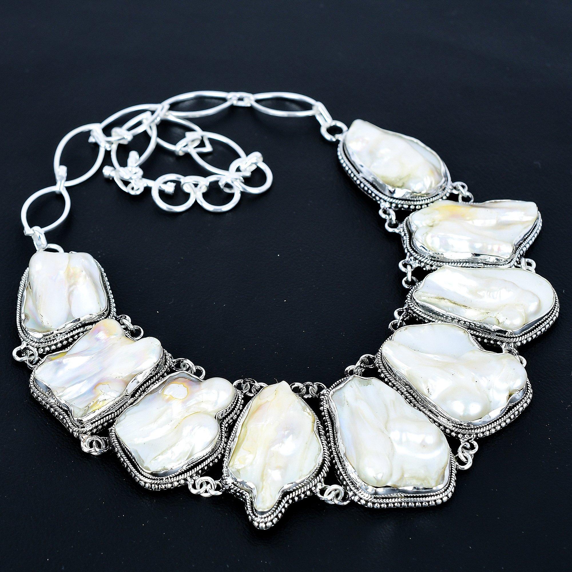 

Ожерелье из перламутра, Ювелирные изделия из стерлингового серебра 925 пробы, Ювелирные изделия с драгоценными камнями Ожерелье с регулируемой цепочкой из перламутра, Ювелирные изделия ручной работы, Новогодний подарок 20 белый