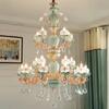 Glass Crystals For Chandeliers Green Ceramic Chandeliers Zinc Alloy Gold Living Room Lighting Dining Room Crystal Chandeliers