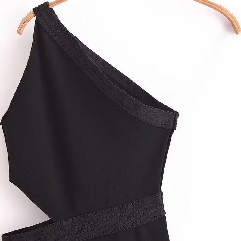 Kaslead New Women clothes Western Style Fashion Asymmetric Elastic Strapless Dress 5584180 800