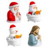 Christmas Night Light Small Resin LED Santa/Jesus/Snowman Lamp Christmas Nursery Nightlight for Kids Bedroom Tabletop Decor