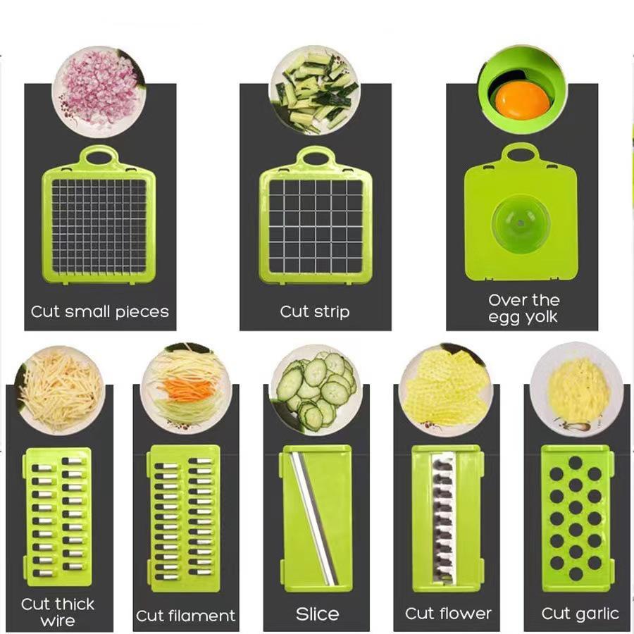 Multi-functional Vegetable Cutter & Potato Peeler Set: Slicer, Shredder, Dicer, Grater, Kitchen Gadget.