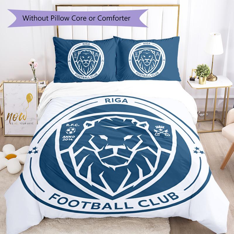 Riga FC Pattern Bedding,Quilt Set Quilt Cover Pillowcase Home Birthday Gift (1*duvet cover+2*pillowcase,without core)