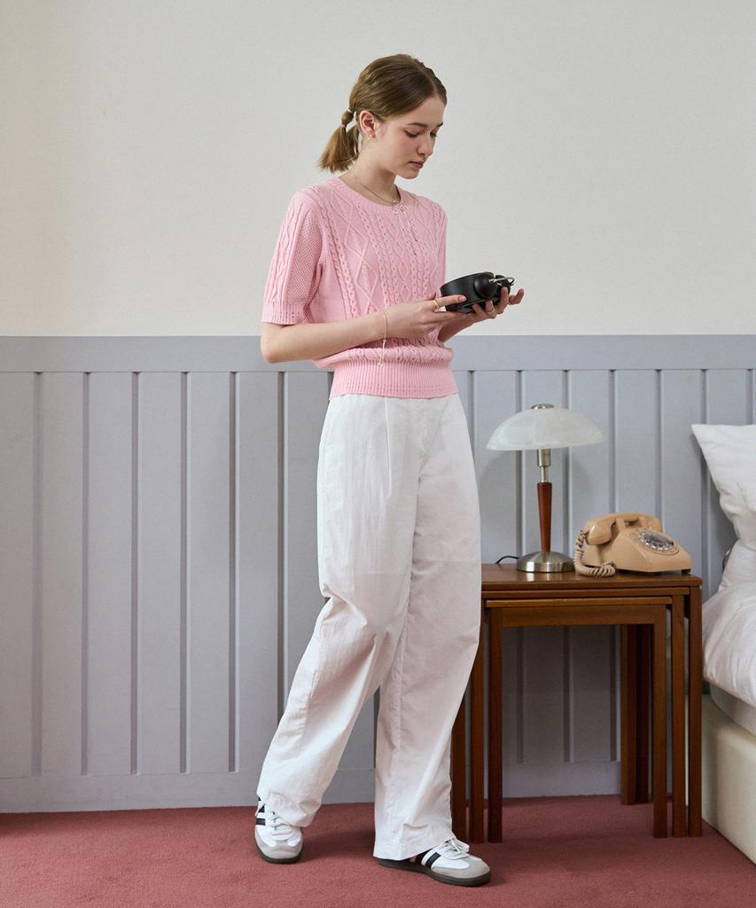 Deuloupisumeon One-Pleat Nylon Slacks [White]