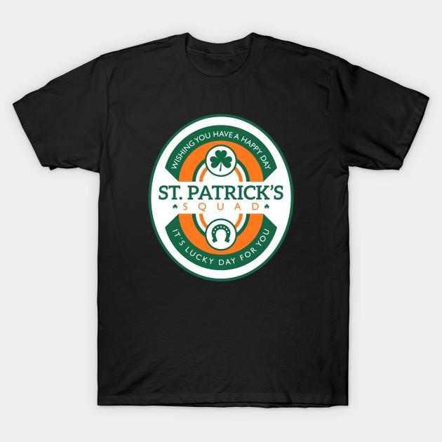 

Men Black Print T-shirt St Patricks Day Squad - Its A Lucky Day For You No-Cut Transfer Paper Print Cotton Tshirt 4XL чорний