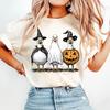 2025 New Retro Halloween Boo Ghost Goose Women T Shirts Casual Women Clothes Crewneck Tee Tops Funny Casual Short Sleeved Tees