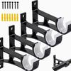 4Pcs Aluminum Alloy Double Curtain Rod Bracket Holder Set Hanging Curtain Bracket Window Track Holder For Bedroom And Home Use