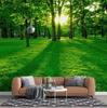 Green Sunshine Forest Wallpaper Mural Sunny Green Forest 3d Wall Mural Modern Home Decor Wallpaper For Living Room Bedroom
