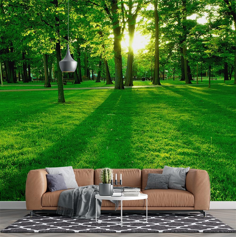 

Зеленый Солнечный Лес Фотообои Солнечный Зеленый Лес 3d Фотообои Современный Домашний Декор Обои Для Гостиной Спальни 200 cm(W) x 140 cm(H)