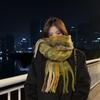 Korean-Style Plaid Cashmere-Inspired Scarf: Warm, Versatile Winter Shawl for Women
