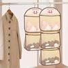 Hanging Mesh Organizer Breathable Polyester Underwear Socks Storage with Multiple Compartments Door Hanging Organizer for Closet