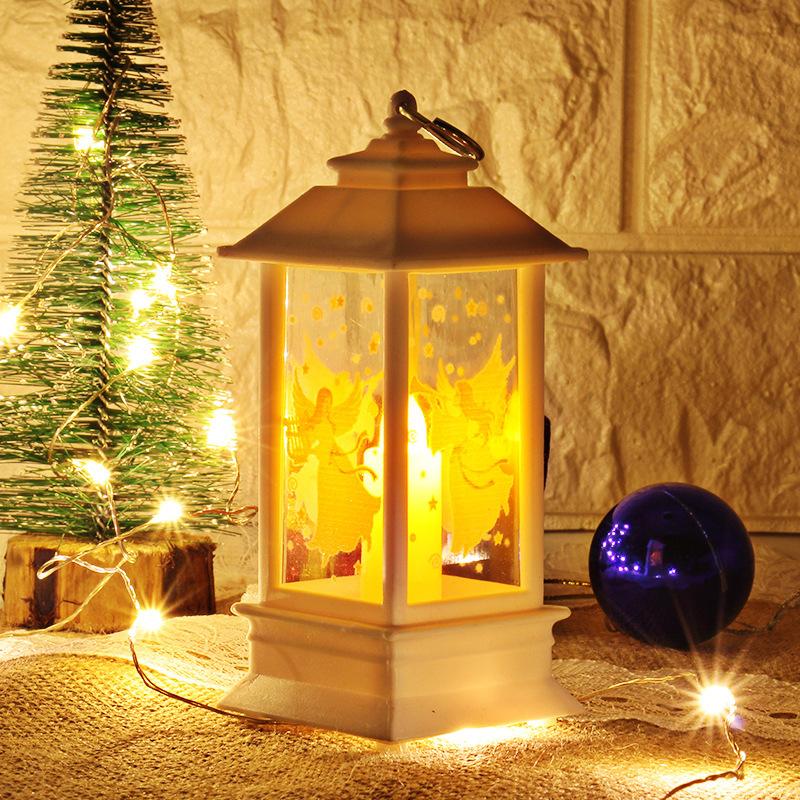 Newest Christmas Decorative Snowman Hanging Light Elk Flame Night Light Creative Santa Claus Festival Lantern Decor