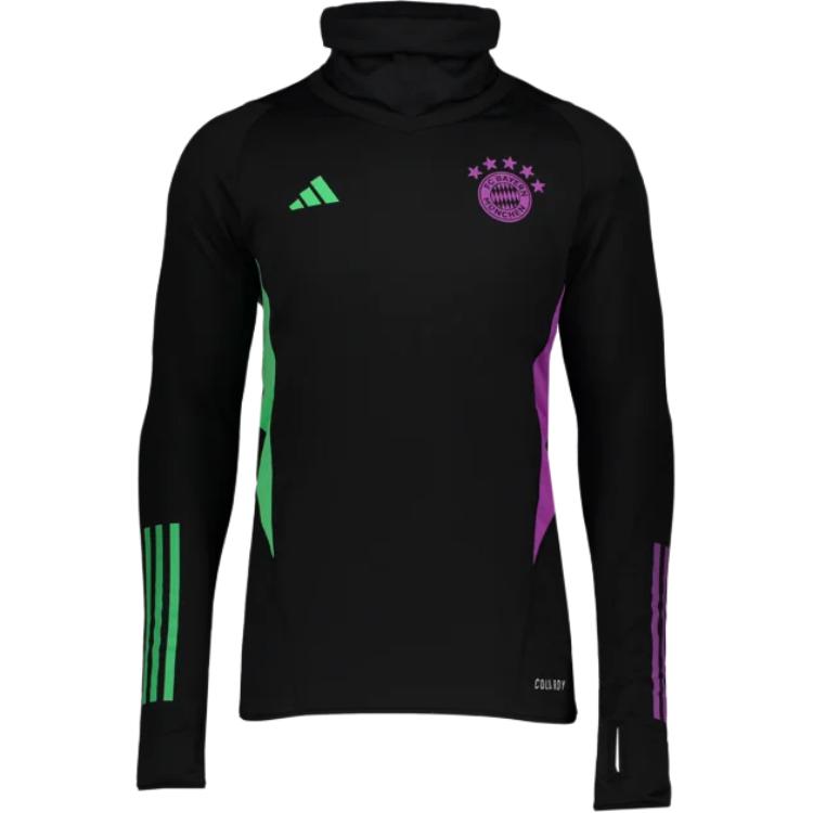 

Adidas FC Bayern Logo Pattern Warm Long Sleeve Sports Football Shirt Men tops IB1535 M