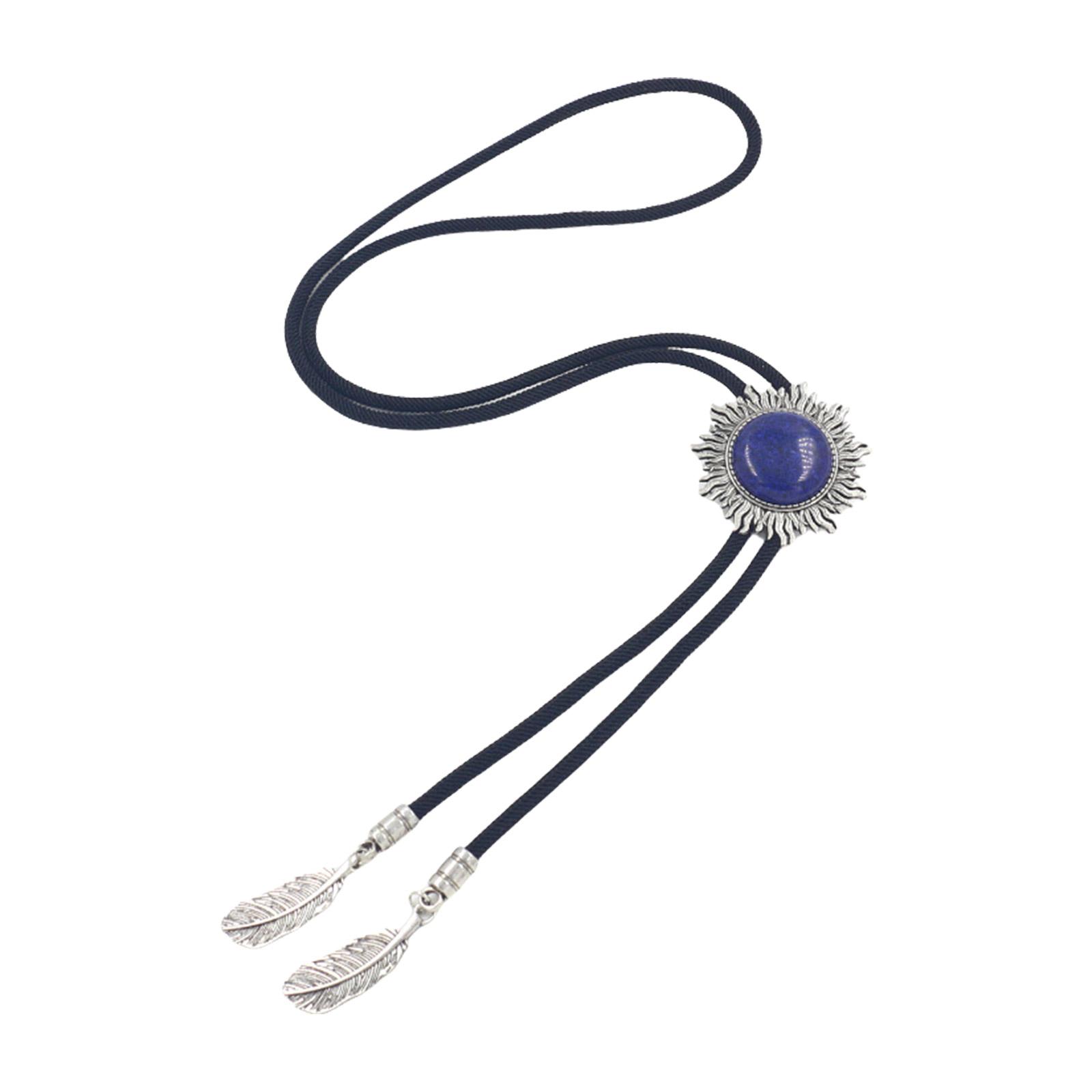 

Винтажный западный ковбойский галстук-боло со вставкой из камня, галстук-боло в западном стиле, панк-ожерелье-лариат, аксессуар для костюма A