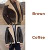 Men Winter Coat Motorcycle Jackets Thicken Coat Vintage Fur Coat Leather Jacket Cashmere Padded
