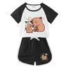 Kids' Summer Two-Piece Set: Color Block Shorts and Short Sleeve T-Shirt