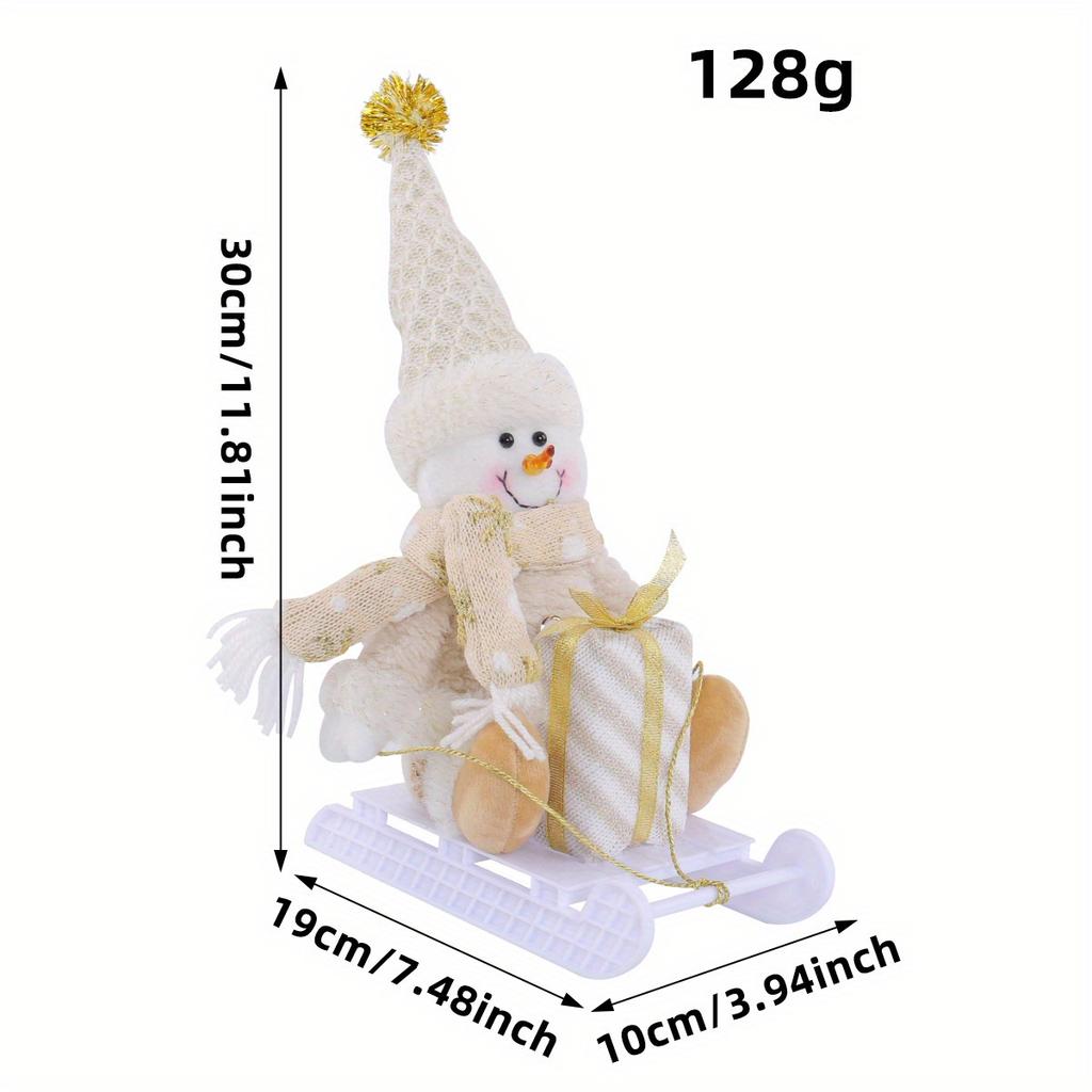 1Pc Christmas Santa Claus Elk Sleigh Doll Window Display Ornaments, for Living Room Window Glass Door Christmas Tree Decoration