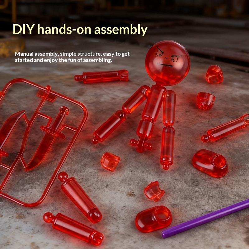 1Pc Rage Stickman Action Figure New Highly Articulated DIY Model Kit with Multiple Joints Collectible Poseable Toy for Creative Display