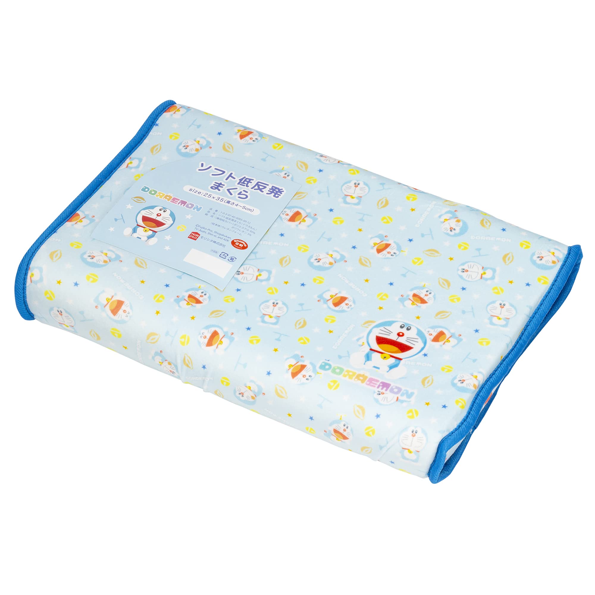 

MORIPiLO Morishita Pillow Memory Foam Doraemon 35x25cm Low Washable Cover Included Stuffed Toy Cushion Shogakukan Character Goods Blue 4620314