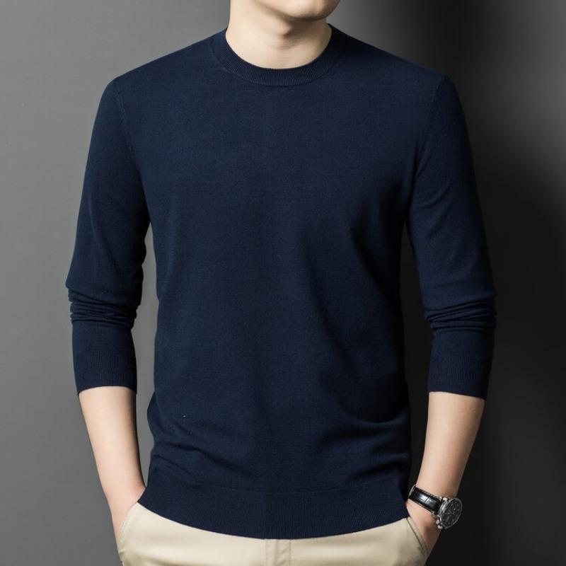Men S Long Sleeve Knit Sweater Wool Blend Casual Winter Warm Pullover