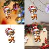 Acrylic Car Decor Hanging With Cute Deer And Christmas Tree Theme For Automobile Interior