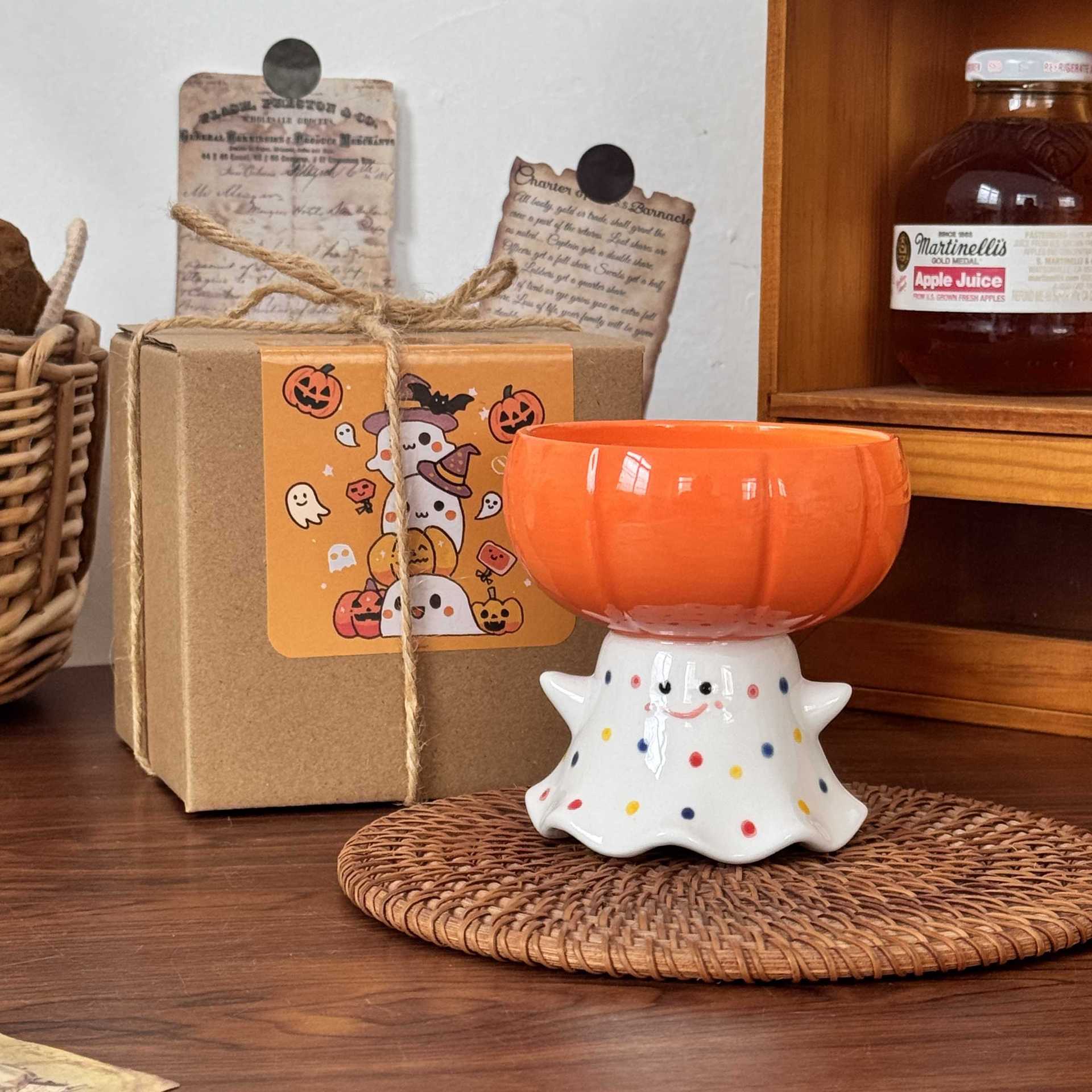 

Хэллоуин кружка с привидением пара чашка для воды милая забавная керамическая чашка сувенир подарок для девушки на день рождения подарочная коробка 401-500ml