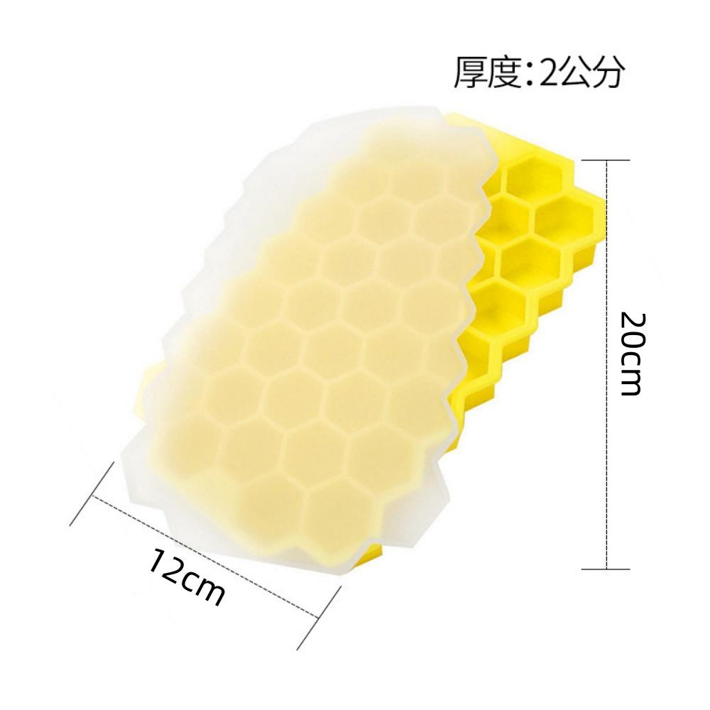 37 Vertiefungen Waben-Eisform Wiederverwendbare Silikon-Eiswürfelform BPA-frei Eiscremebereiter mit Deckeln DIY Eis am Stiel Form Eiswürfelbehälter