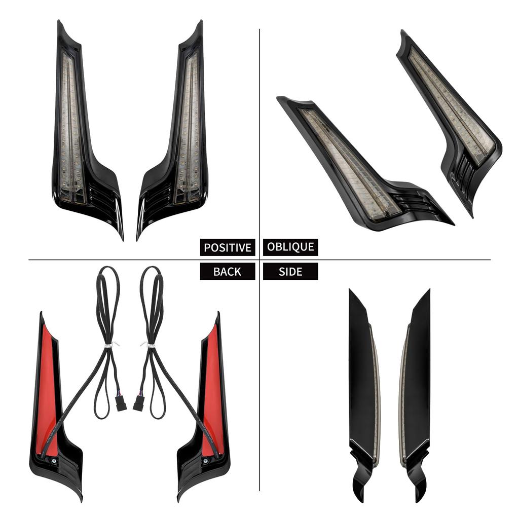 HDBUBALUS Motorcycle LED Filler Panel Light Brake Turn Signal Lamp Bike Taillight Blinker LED Mudguard Rear Fender for Harley Touring Road Glide