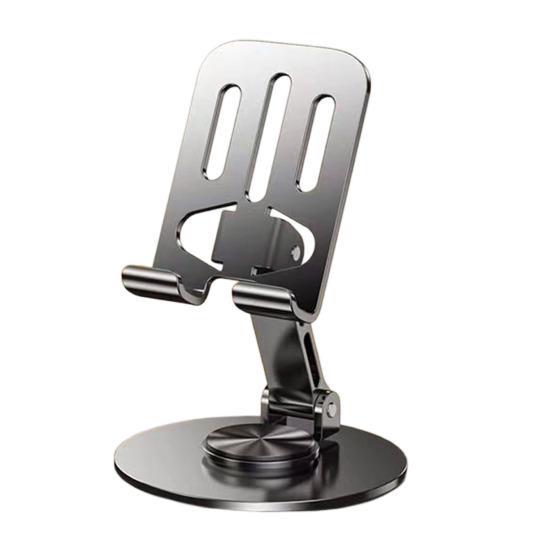 Phone Holder Foldable 360 Rotation Adjustable Desk Stand Metal Anti-Slip Silicone Pad Bracket for Phones Tablets