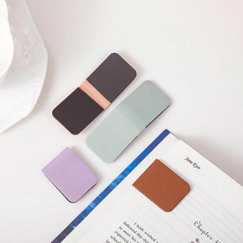 New Leather Magnetic Bookmark Rectangle Shape Diy Book Reading Tracker Elegant Diy Bookmark Book Reading