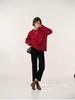 Encorela Women's Red Round Neck Pure Wool Sweater - Loose, Thick, Cozy Knit