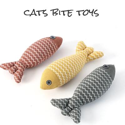 Plüschspielzeug für Katzen aus Segeltuch, simulierter Fisch, Beißspielzeug, fröhliches Spielen, saubere Zähne, erfrischt den Geist der Katze, wird nicht leicht beschädigt, Schlafspielzeug für Katzen