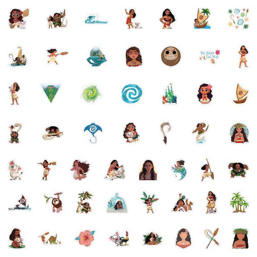 10/30/50/100pcs Disney Cartoon Movie Moana Stickers Anime Sticker for Kids Toy Stationery Phone Luggage Graffiti Decals Packing