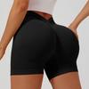 Women's Fashionable Seamless Sports Yoga Shorts, Hip Lifting Sports Pants, Abdominal Compression Fitness Pants, Three Piece Pants