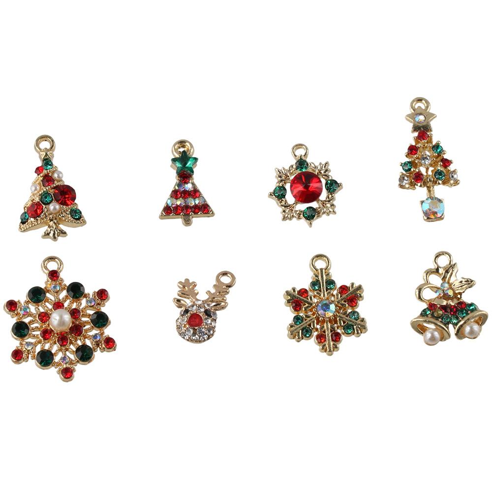 

8 шт. Стразы Рождественская тема серии Подвески из сплава Подвески для ожерелья