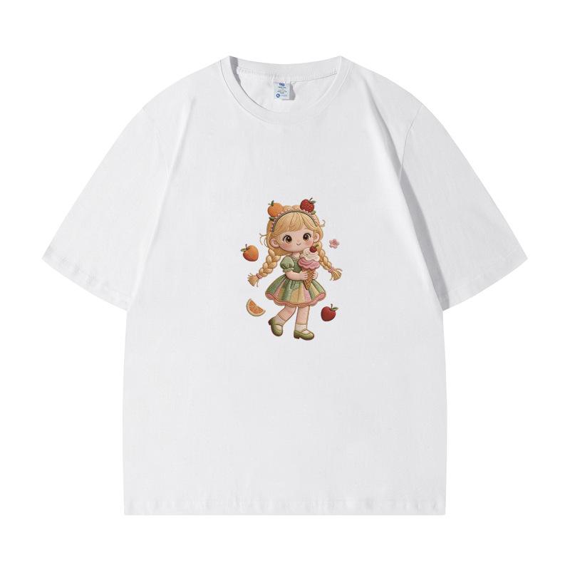 Summer Cotton Short Sleeve T-shirt - Strawberry Cartoon Print for Mother & Daughter Matching Outfits