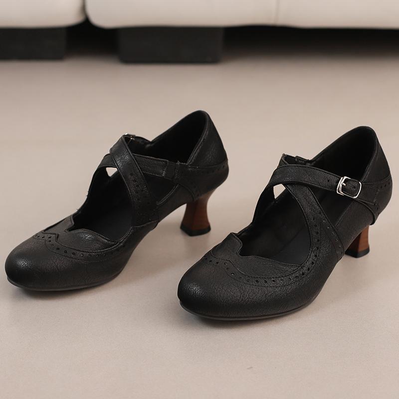 Women's High-heeled Single Shoes Spring and Summer New Large-size Casual Shallow-mouth Low-top Shoes