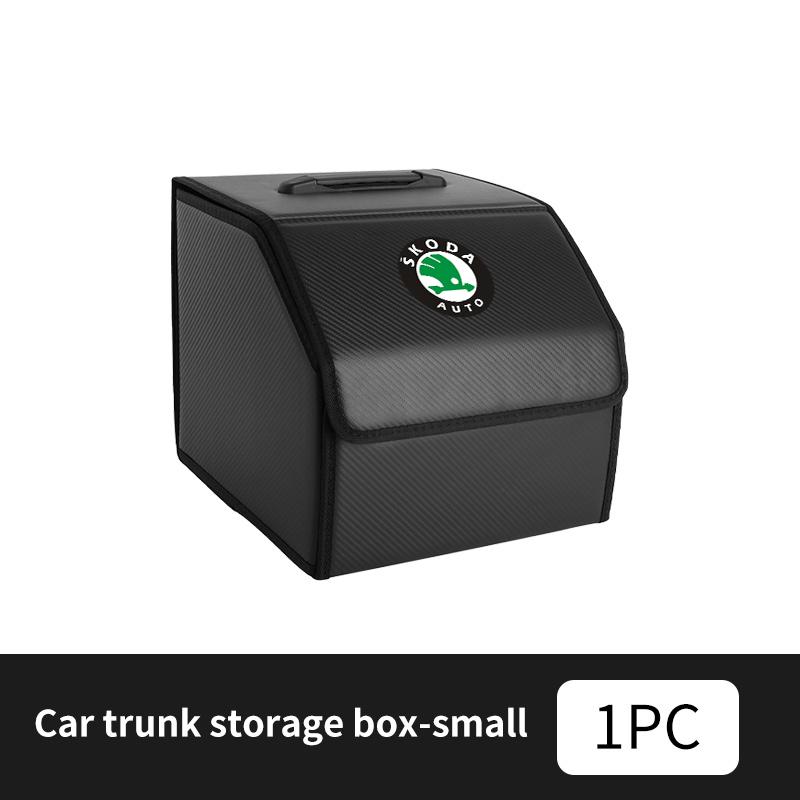 For Skoda Leather Car Trunk Storage Box Multifunctional Tool Organizer Bag Octavia Superb RAPID FABIA KAMIQ KAROQ KODIAQ YETI Csu500