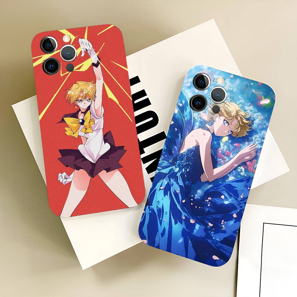 Cool Sailor U-Uranus Anime Sailor M-moon Phone Case Silicone Soft For IPhone 17 Air 16 15 14 13 12 11 Plus Pro Max Plus