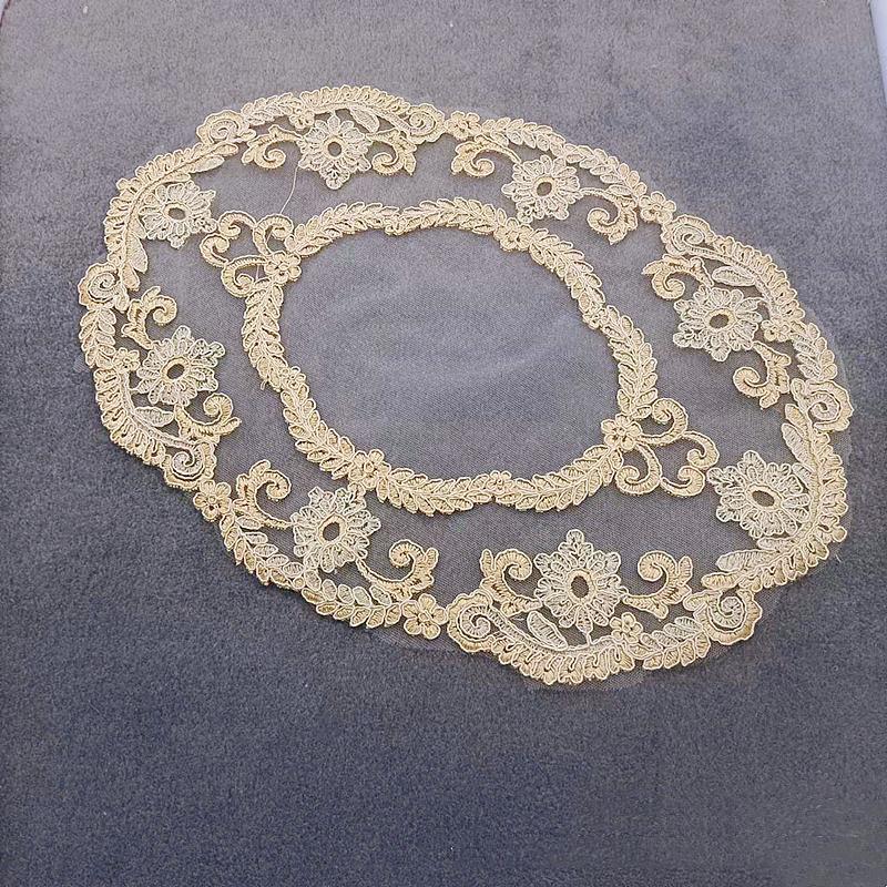 

Европейский сетчатый вышитый нежный коврик для стола, овальная подставка для приборов, тостер, фруктовый поднос, салфетка для чаепития, рождественское украшение Oval 30x45cm